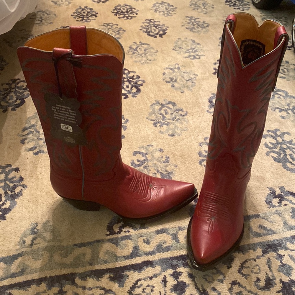 Never worn Red Liberty Boots, Size 9